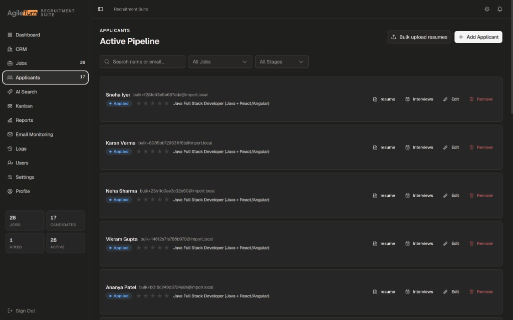 Agile Turn Recruitment Suite frame 2 — Salil Lakra