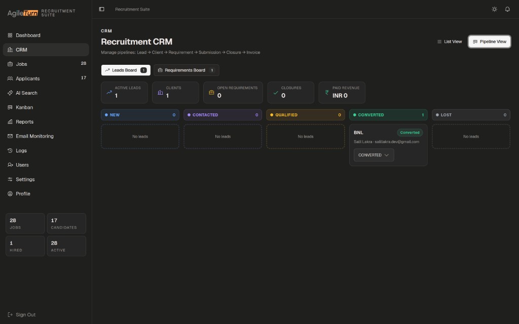 Agile Turn Recruitment Suite frame 4 — Salil Lakra